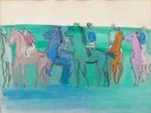 Groupe De Jockeys Et Chevaux by Raoul Dufy