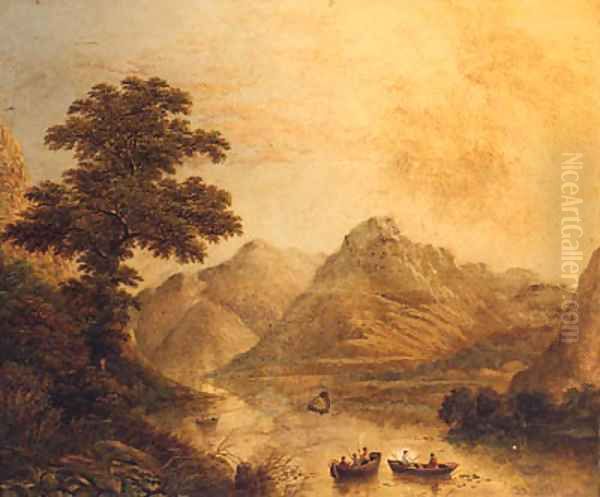 Anglers In Rowing Boats On A Lake In Cumberland - view 1