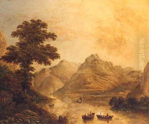 Anglers In Rowing Boats On A Lake In Cumberland