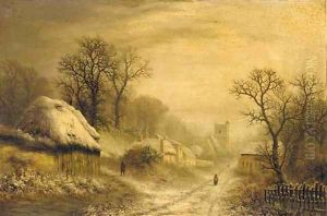A village in Winter by Charles Leaver