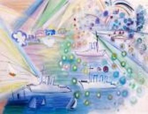 Le Feu D'artifice A Trouville by Raoul Dufy