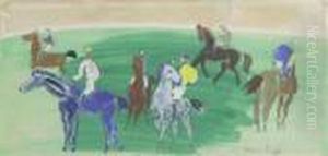 Six Cavaliers Et Jockeys by Raoul Dufy