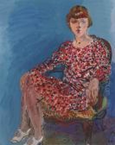 Portrait De Jeune Femme Assise Dans Un Fauteuil - view 1