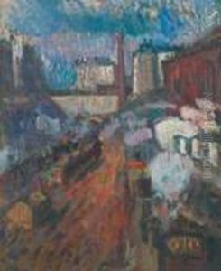 Trains Aux Abords De La Gare Saint Lazare by Raoul Dufy
