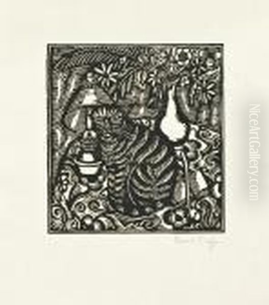 Le Chat And Ibis, From Le Bestiaire Ou Cortege D'orphee by Raoul Dufy