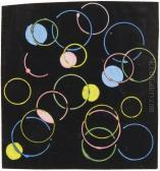 Composition Geometrique Aux Cercles De Couleur - view 1