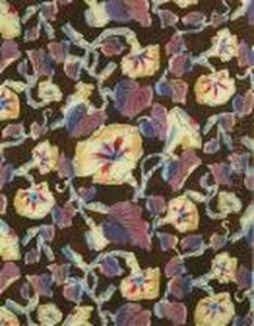 Projet De Tissu Fleuri Sur Fond Violet Pour Bianchini-ferier by Raoul Dufy