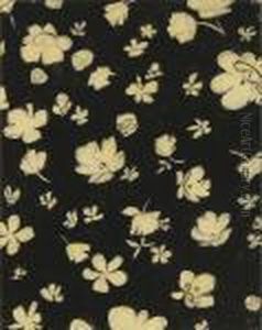 Projet De Tissu A Grandes Fleurs Sur Fond Noir Pour Bianchini-ferier by Raoul Dufy