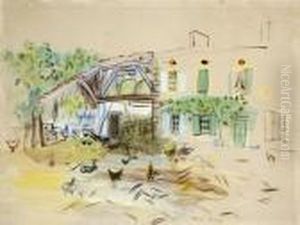 La Cour De Ferme A Lestelle by Raoul Dufy