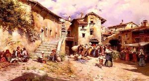 Vista Rural De Los Alrededores De Un Pueblo De Roma (Rural Vista of the Environs of a Town Of Rome) by Mariano Barbasan Laguerela