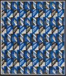 Projet De Tissu Geometrique Bleu Blancet Noir Pour La Maison Bianchini-ferier by Raoul Dufy