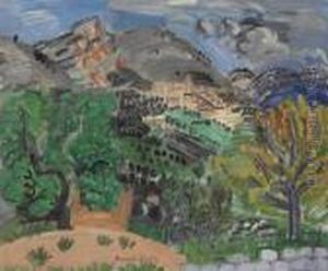 Le Village Et Le Baou De Saint-jeannet by Raoul Dufy