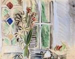 Bouquet De Fleurs Devant La Fenetre by Raoul Dufy