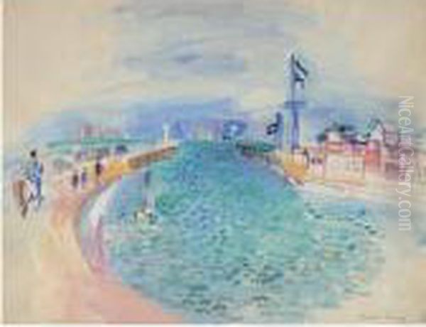 Cavalier Sur La Jetee De Deauville - view 1