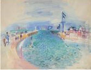 Cavalier Sur La Jetee De Deauville by Raoul Dufy