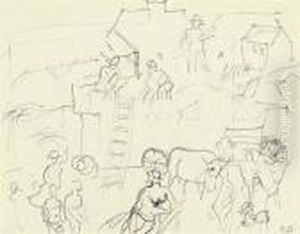 Scene De Ferme, Depicage by Raoul Dufy