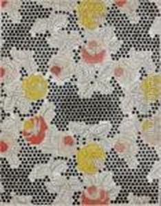 Etude Pour Textile - Roses Sur Fond Nid D'abeille by Raoul Dufy