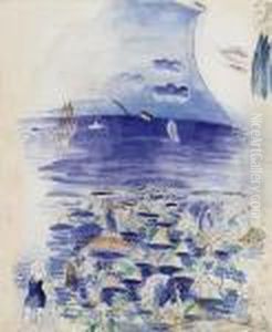 Pecheurs Et Baigneuses Au Bord De La Mer by Raoul Dufy