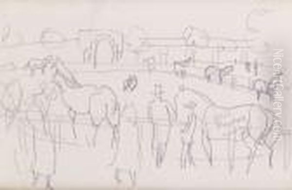 Les Chevaux Au Pesage - view 1