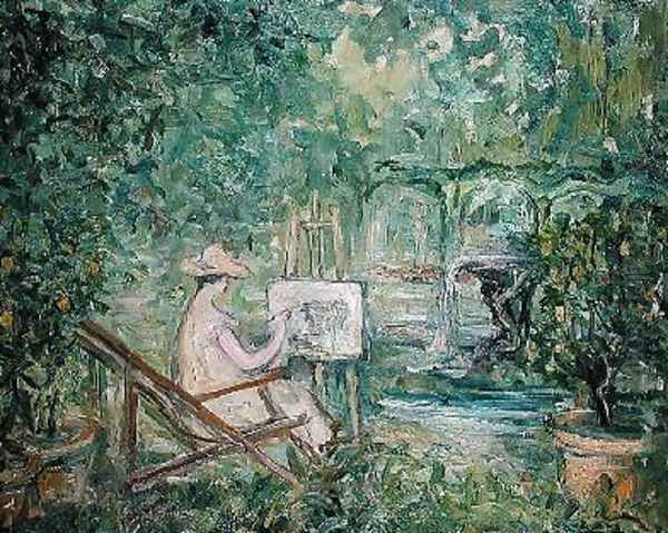 Woman Painting in a Landscape - view 1