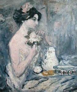 Woman with a Bouquet by Pierre Laprade