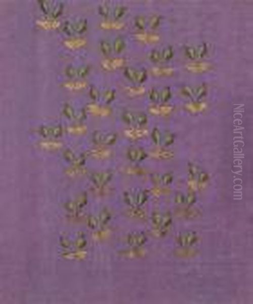 Rayures De Lys Sur Fond Violet - view 1