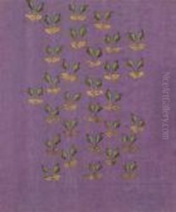 Rayures De Lys Sur Fond Violet by Raoul Dufy