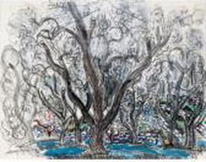 Soleil A Travers Les Oliviers, Vence by Raoul Dufy
