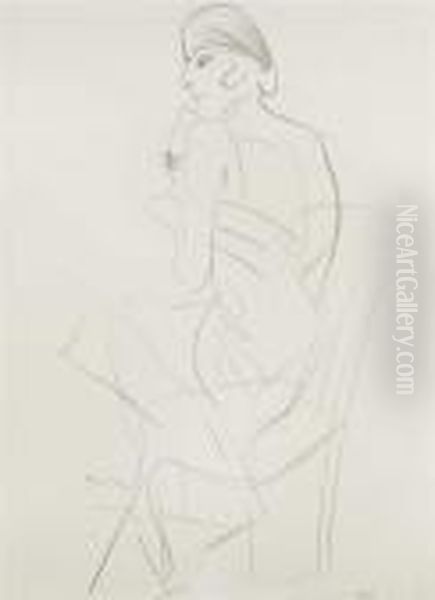 Femme Assise De Dos - view 1
