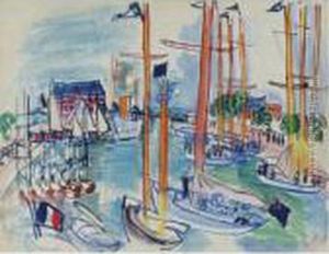 Deauville, Les Yachts Au Mouillage by Raoul Dufy
