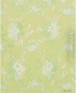 Fleurs Des Champs Et Papillons Stylises Sur Fond Vert Anis by Raoul Dufy