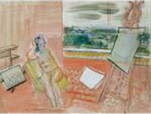 Le Modele Dans L'atelier De Vence by Raoul Dufy