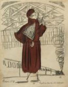 Elegante Dans Une Gare by Raoul Dufy
