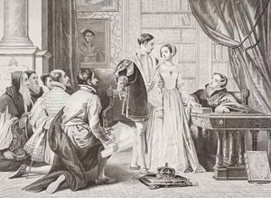 Lady Jane Greys reluctance to accept the crown Sion House Lady Jane Greys reluctance to accept the crown Sion House
