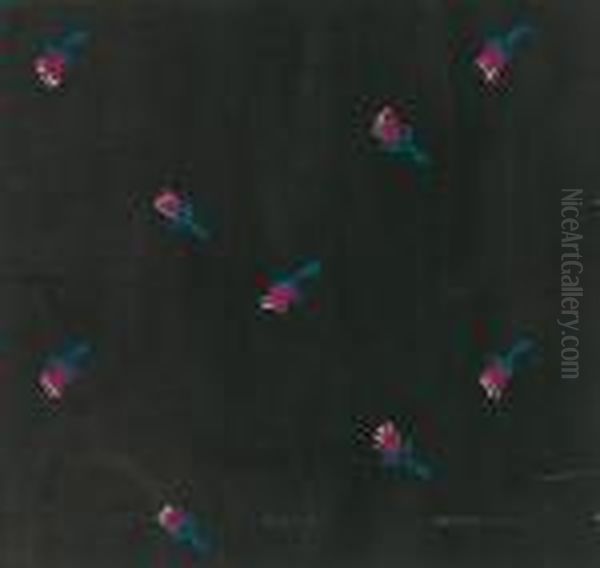 Red Tulips On A Black Background - view 1