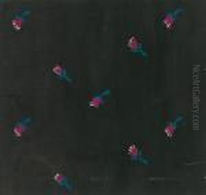 Red Tulips On A Black Background by Raoul Dufy