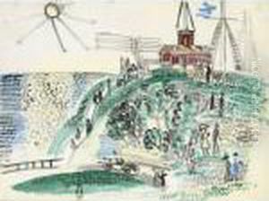 Sainte-adresse, L'eglise Au Bord De La Mer by Raoul Dufy