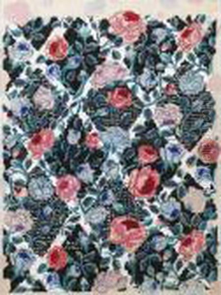 Roses Sur Losange Noirs - view 1