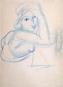 Blue Crayon On Paper Blue Crayon On Paper