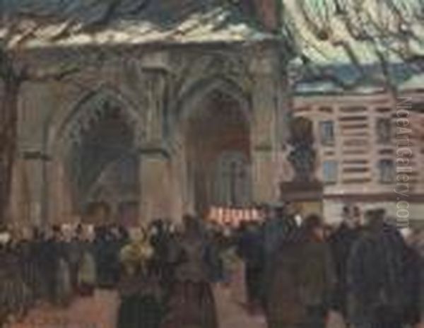Place De L'eglise Et Marche A Montivilliers (seine-inferieure) - view 1