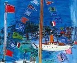 Le Bassin A Deauville Ou Cargo Blanc by Raoul Dufy