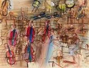 L'orchestre, Chef Debout De Dos by Raoul Dufy