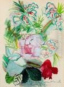 Etude De Fleurs Sur Une Page De Titre De Livre by Raoul Dufy