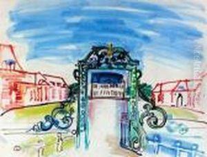 La Grille D'entree Au Haras Du Pin by Raoul Dufy