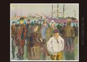 People At The Port(estampe) by Raoul Dufy