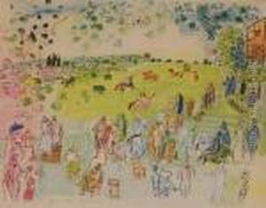 Horse Racing Scene At Ascot by Raoul Dufy