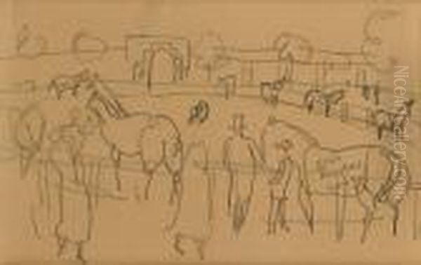 Chevaux Au Pesage - view 1