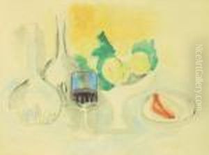 Nature Morte Aux Deux Carafes Et A Lacoupe De Fruits by Raoul Dufy