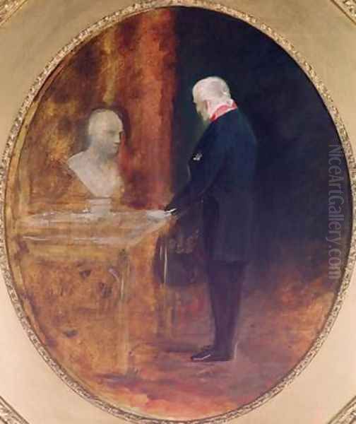 The Duke of Wellington 1769-1852 Studying a Bust of Napoleon 1769-1821 - view 1