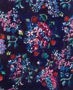 Bouquet De Jacinthes, Petites Roses Et Papillons Sur Fond Bleumarine by Raoul Dufy